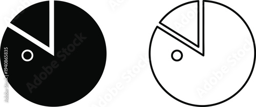 Pie chart comparison black and white Vector
