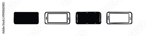 Tablet Computer Icons Set. Digital portable device for modern communication and entertainment.