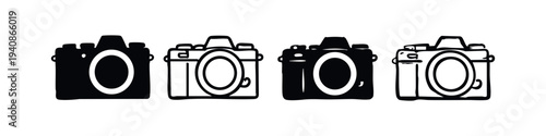 Digital Camera Icon Set for Photography, Multimedia Applications, and Creative Design