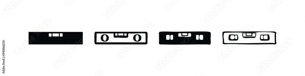 Fototapeta premium Spirit Level Icon Set for Construction and DIY Projects