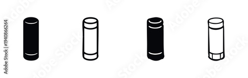 Chalk Stick Icon Set for School, Art, and Drawing