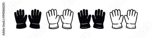 Work Gloves Icon Collection for Industrial and Home Safety