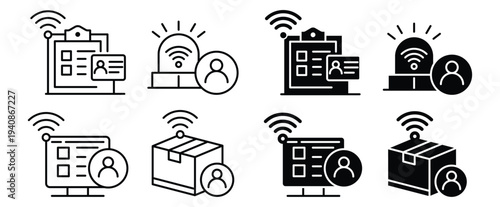 Series of Iconic Representations of Remote Data Management and Communication