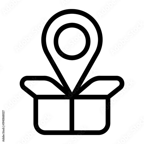 shipping box Line Icon