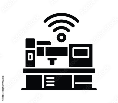 Modern Smart Kitchen Environment with Connected Appliances Illustration