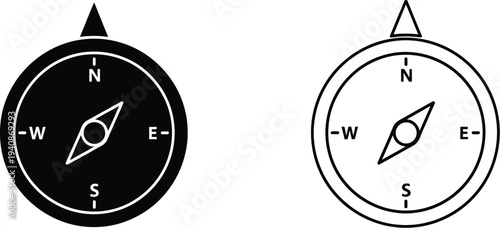 Compass navigation symbols Vector