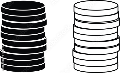 Black and white coil springs isolated Vector