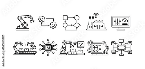 Business and finance flat icon set. accounting, money, investment symbols collection