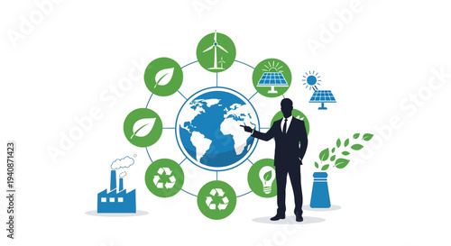 Set of 10 eco friendly business icons vector