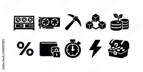 Business, finance flat icon set. corporate, money management icons flat collection