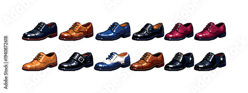 footwear, shoes flat icon set. fashion, footwear icons flat collection