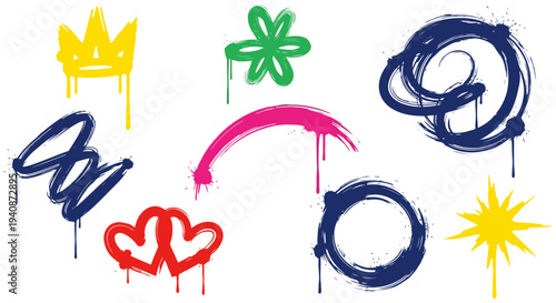 Collection of Graffiti Style Icons and Symbols.