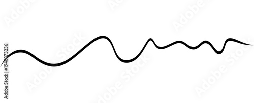 Thin squiggle underline stroke with gentle ups and downs. Minimal continuous line works as highlight for titles, links and handwritten style notes in digital or print layouts.