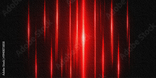 A vibrant red abstract backdrop features glowing stage lines and flowing velvet textures that capture the cinematic energy of a theater curtain