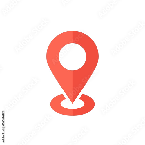 Free Download Vibrant red flat design location pin icon representing precise GPS navigation, geographical tracking, and digital map applications - GFXLoad