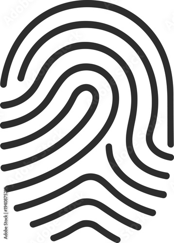 Fingerprint biometric identification icon, human finger print security symbol, digital identity verification technology vector illustration design