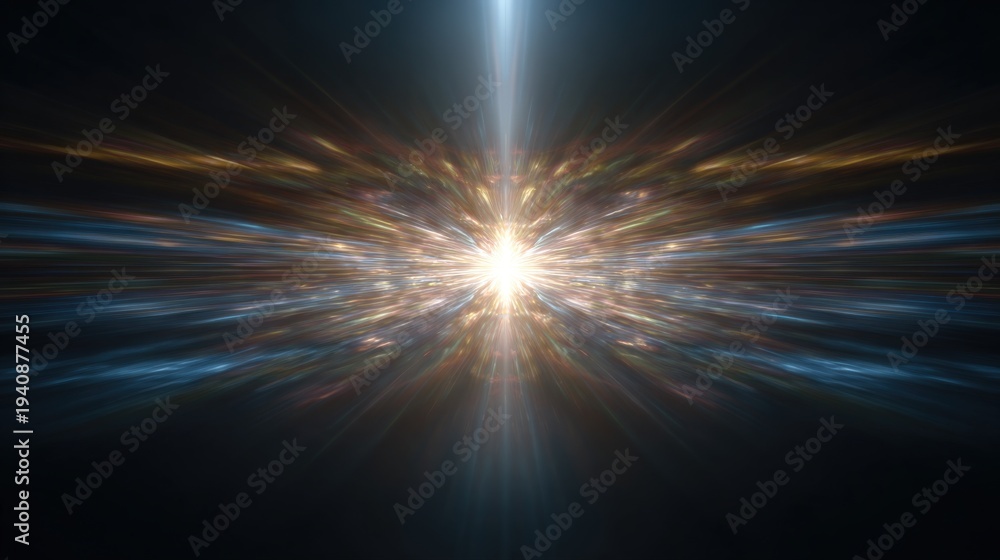 Obraz premium Abstract burst of light with symmetrical flare pattern and clean background