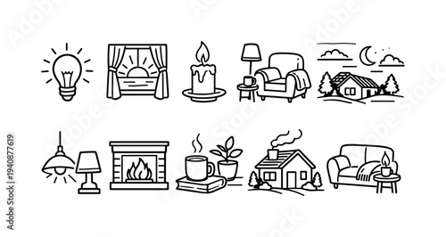 Education filled icon set. learning, school, books icons filled collection.