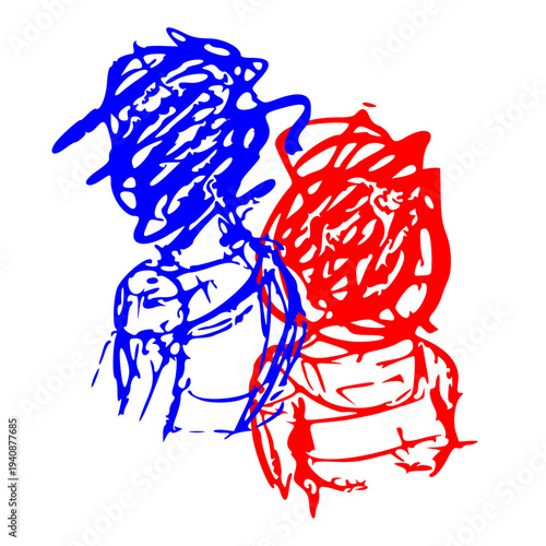 Emotional Chaos and Disconnection in a Troubled Relationship, Symbolizing Miscommunication and Inner Conflict