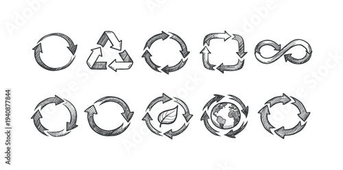 Recycling and eco-friendly outline icon set. sustainability, environment icon collection