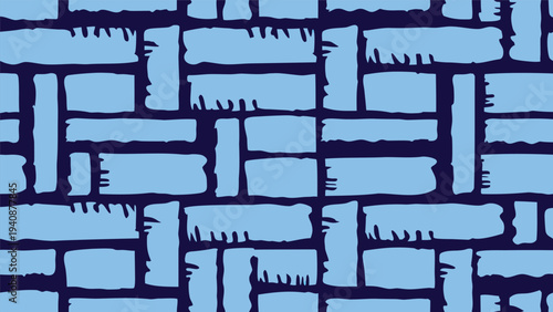 Vector blue brick wall pattern background