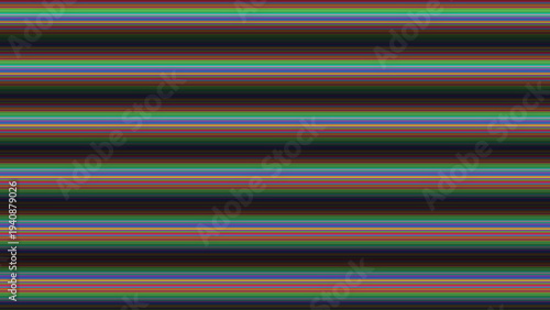 Seamless colorful horizontal stripes pattern with red, green, blue, yellow, and black lines, abstract digital background for design, wallpaper, and visual projects