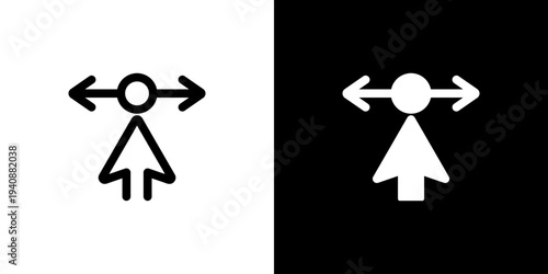 Swipe Interaction Arrow icon concept with flat Black White Background. Vector illustration.