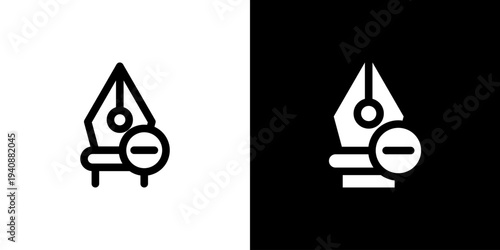Remove Point Tool icon concept with flat Black White Background. Vector illustration.