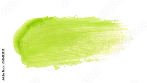 Vibrant lime green brush stroke on black background