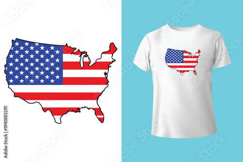 Memorial day tshirt design with grunge american flag heart