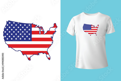 Memorial day tshirt design with grunge american flag heart