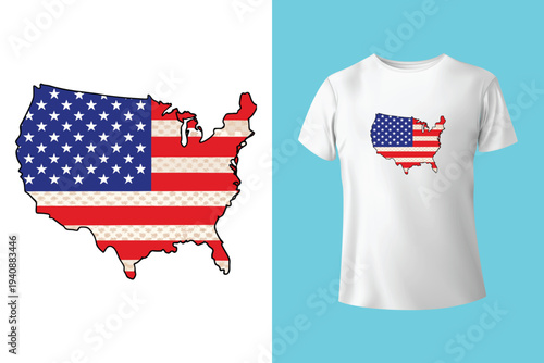 Memorial day tshirt design with grunge american flag heart
