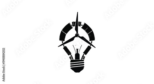 wind turbine light bulb renewable energy concept