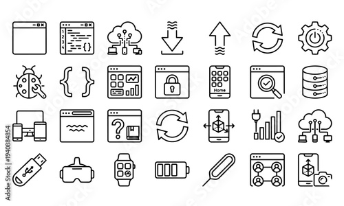 Mobile Devices and Smartphone Accessories Icons