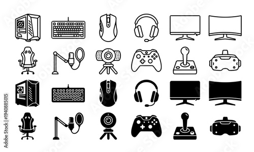 PC Gaming Setup and Accessories Icons
