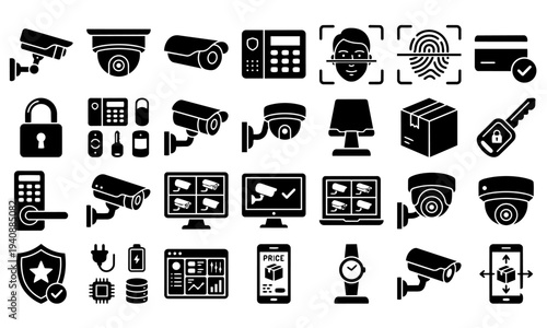Mobile Phone and Device Accessories Contour Icons
