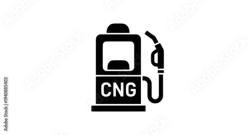 Vector illustration of cng gas station icon on a transparent background