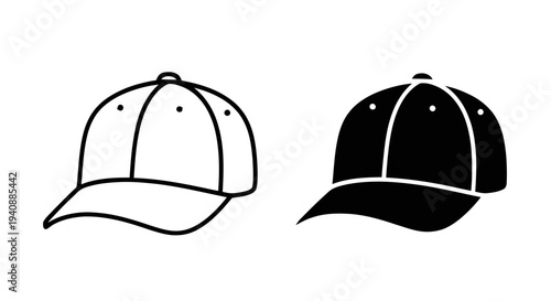 Vector illustration of baseball cap icon set on a transparent background
