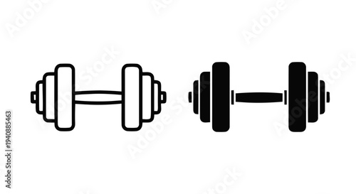 Vector illustration of dumbbell icon set, fitness gym equipment, weight lifting vector on a transparent background
