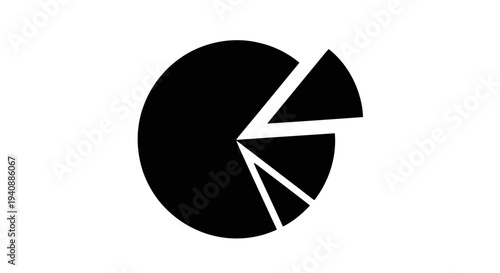 Vector illustration of black and white pie chart icon representing data analysis and statistics on a transparent background Free Download Vector illustration of black and white pie chart icon representing data analysis and statistics on a transparent background - GFXLoad