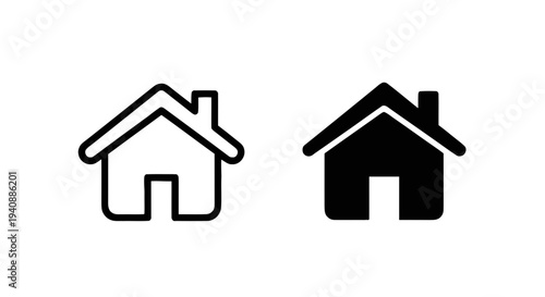 Vector illustration of house icon set, home symbol, real estate sign, vector illustration on a transparent background