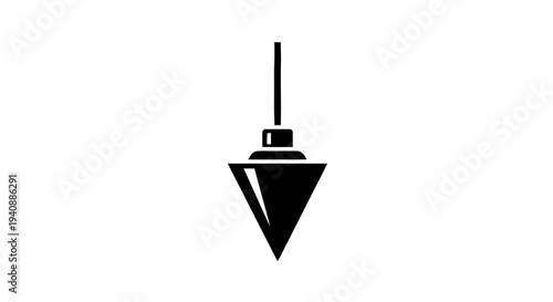 Vector illustration of plumb bob icon, construction and surveying tool symbol on a transparent background