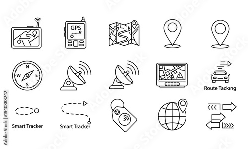 Basketball Equipment Court Game Outline Icons