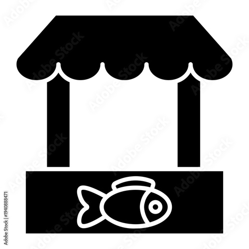 fish market Solid icon