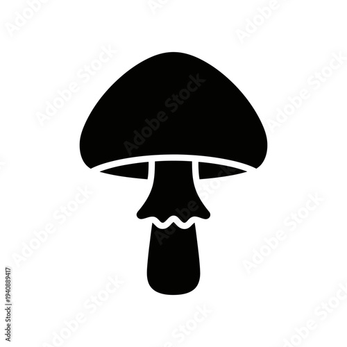 Black magic mushroom icon isolated on white background vector illustration