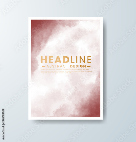 Wedding invitation with abstract splash watercolor