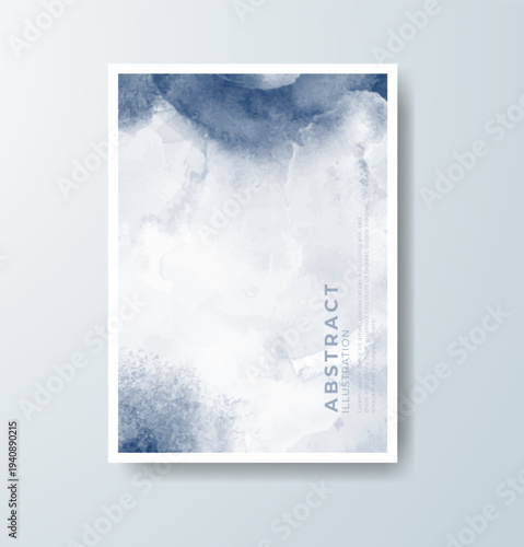 Wedding invitation with abstract splash watercolor