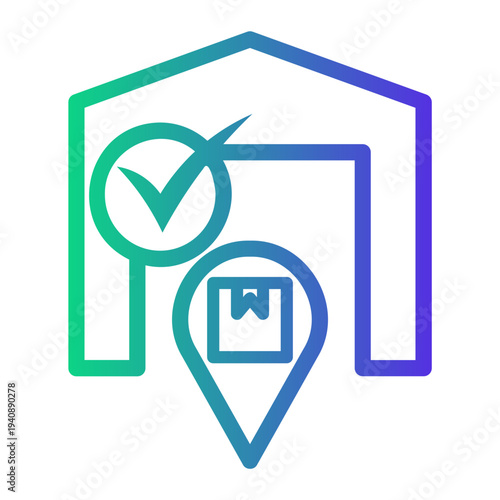 location Line Gradient Icon