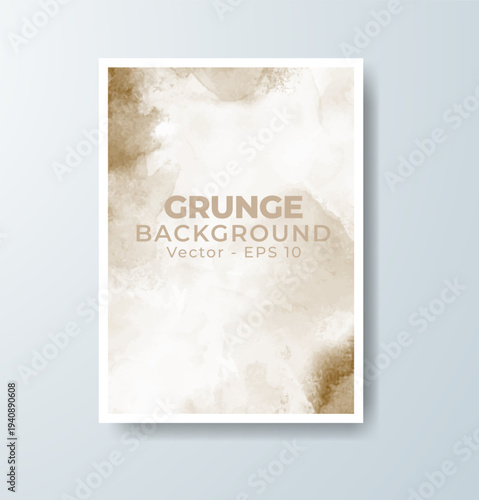 Wedding invitation with abstract splash watercolor