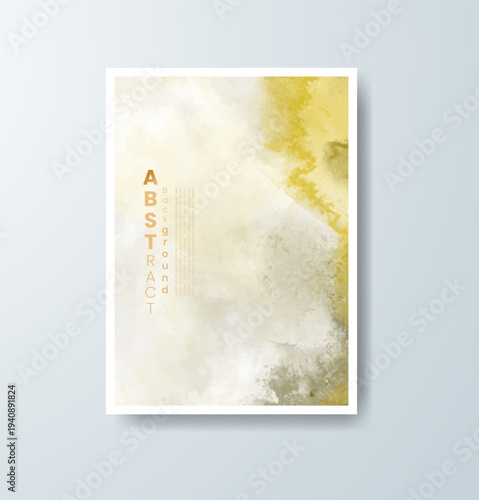Wedding invitation with abstract splash watercolor